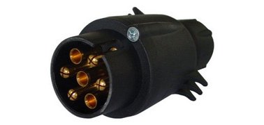 Prise de voiture, 7 broches, plastique, noir