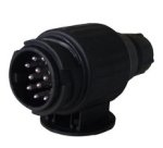 Prise de voiture, 13 broches, plastique, noir