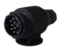 Prise de voiture, 13 broches, plastique, noir