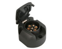 Prise de voiture, 7 broches, plastique, noir
