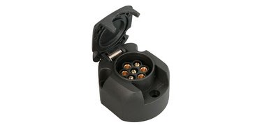 Car socket, 7 pins, plastic, black