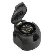 Prise de voiture, 13 broches, plastique, noir