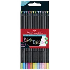 FABER-CASTELL Crayon de couleur Black Edition, étui de 12