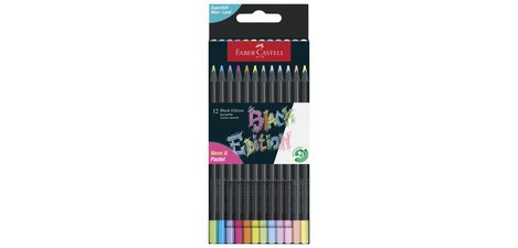 FABER-CASTELL Buntstift Black Edition, Etui mit 12