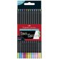 FABER-CASTELL Crayon de couleur Black Edition, étui de 12