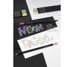 FABER-CASTELL Crayon de couleur Black Edition, étui de 12