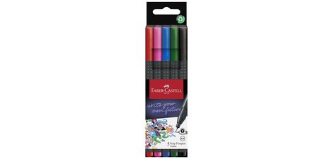 FABER-CASTELL Fineliner GRIP FINEPEN, Etui mit 5 Stück