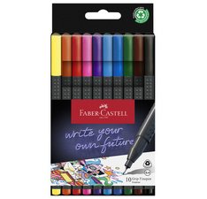 FABER-CASTELL Feutre pointe fine GRIP FINEPEN, étui de 10