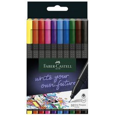 Stift FABER-CASTELL fijne punt GRIP FINEPEN - etui van 10 stuks