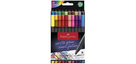 FABER-CASTELL Feutre pointe fine GRIP FINEPEN, étui de 20