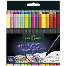 FABER-CASTELL Feutre pointe fine GRIP FINEPEN, étui de 30