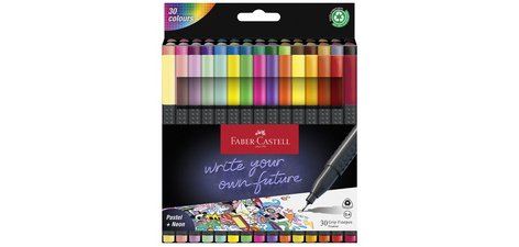 FABER-CASTELL Feutre pointe fine GRIP FINEPEN, étui de 30