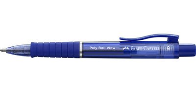 FABER-CASTELL Stylo à bille rétractable POLY BALL VIEW, bleu