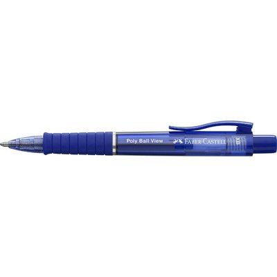 Balpen FABER-CASTELL inklikbaar POLY BALL VIEW blauw