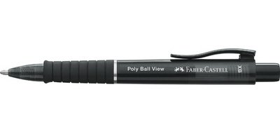 FABER-CASTELL Stylo à bille rétractable POLY BALL VIEW, noir