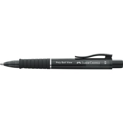 FABER-CASTELL Stylo à bille rétractable POLY BALL VIEW, noir