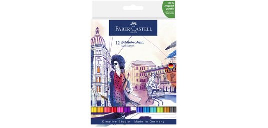 FABER-CASTELL Marqueur aquarelle GOLDFABER, étui de 12