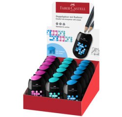 FABER-CASTELL Taille-crayon double TWO TONE, en présentoir