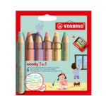Crayon multi-talents woody 3 en 1, étui de 18 Pastel