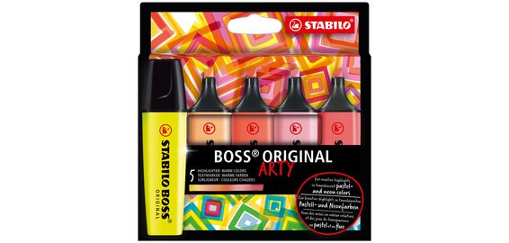 Marker BOSS ORIGINAL, kartonnen hoesje ARTY van 5