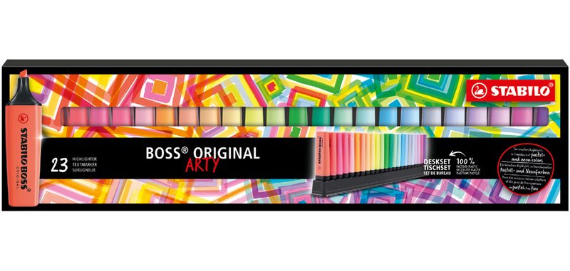 Surligneur BOSS ORIGINAL, set de bureau de 23 ARTY