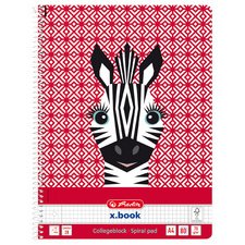 Cahier spiralé 'Cute Animals Zebra', A4, quadrillé