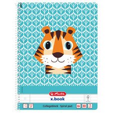 Cahier spiralé 'Cute Animals Tiger', A4, ligné