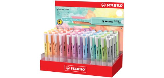 Surligneur swing cool Pastel, présentoir de 48