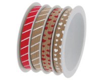 Ruban bolduc multibobine 'Malta-Mix rouge'