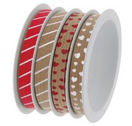 Ruban bolduc multibobine 'Malta-Mix rouge'