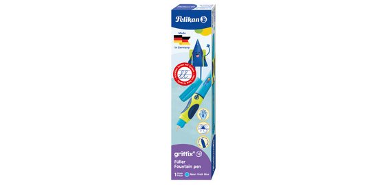 Griffix fountain pen Neon Fresh Blue, for left-handers