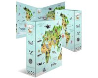 Classeur à motif pour école maternelle Carte du monde