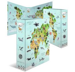 Classeur à motif pour école maternelle Carte du monde