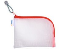 Pochette à fermeture à zip 'Mesh Bags', A6, rouge