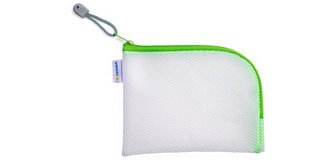 'Mesh Bags' Zip Closure Pouch, A6, Black