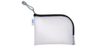 Pochette à fermeture à zip 'Mesh Bags', A7, noir