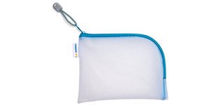 Pochette à fermeture à zip 'Mesh Bags', A7, noir