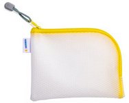 Pochette à fermeture à zip 'Mesh Bags', A7, noir