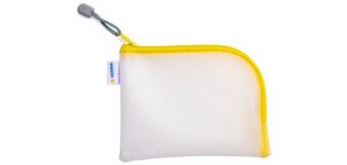 Pochette à fermeture à zip 'Mesh Bags', A7, noir