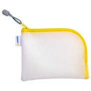 Pochette à fermeture à zip 'Mesh Bags', A7, noir