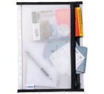 Pochette à fermeture à zip, perforée, A4, noir