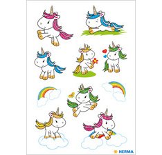Autocollants DECOR 'Bébé licorne', pailleté