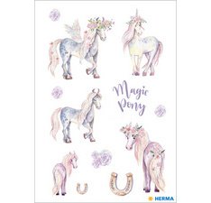 Autocollants DECOR 'Poney', pailleté
