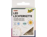 Folia guirlande lumineuse, 20 LEDs, 2,20 m, sur piles, paquet de 2 pièces