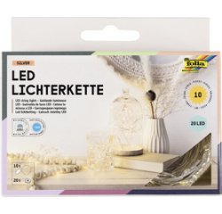 Guirlande lumineuse LED, fonctionne à pile, 20 LED