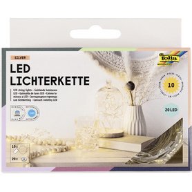Guirlande lumineuse LED, fonctionne à pile, 20 LED
