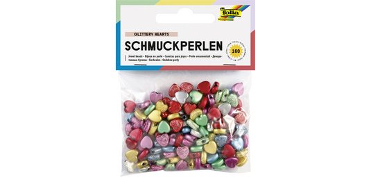 Bijoux en perle 'Glittery Hearts', lisse/en relief