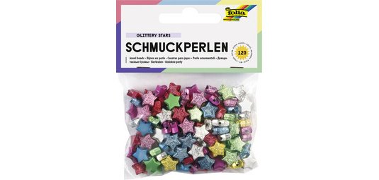 Bijoux en perle 'Glittery Stars', lisse/en relief