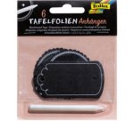 Etiquette ardoise à suspendre, stylo inclus, noir