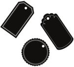 Etiquette ardoise à suspendre, stylo inclus, noir